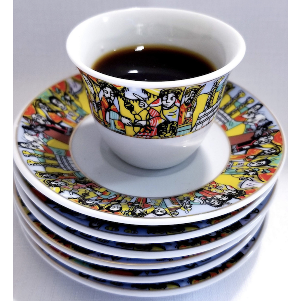 12 pcs Queen Saba Coffee Cups & Saucers ንግስተ ሳባ