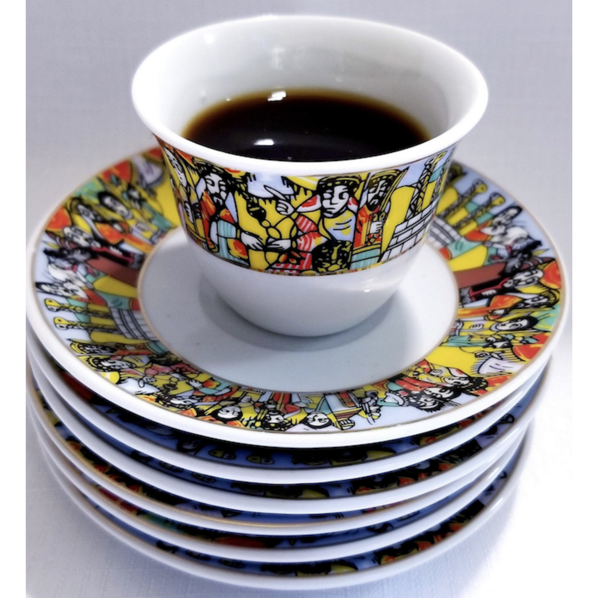 12 pcs Queen Saba Coffee Cups & Saucers ንግስተ ሳባ