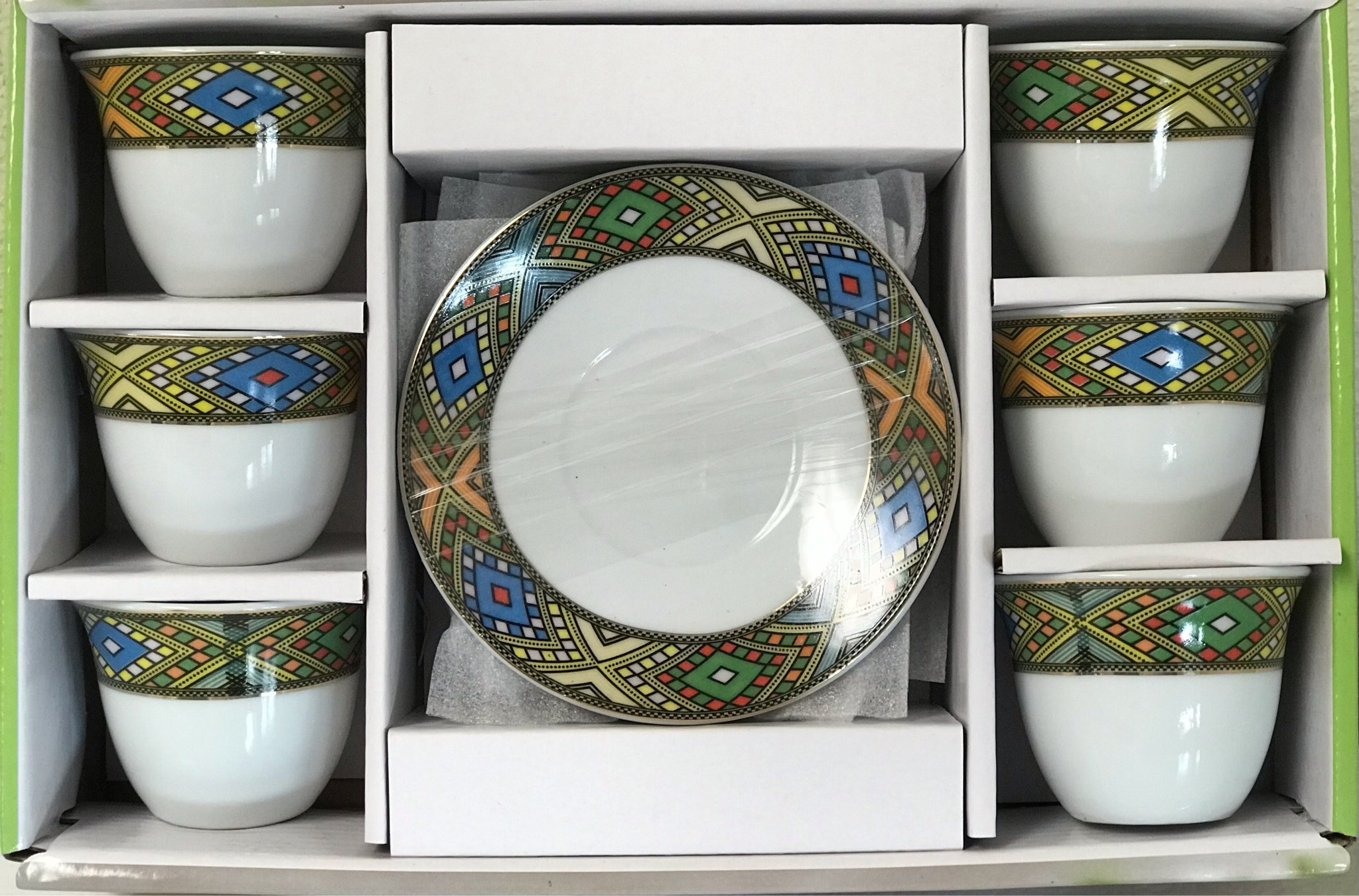 12 pcs Telet Coffee Cups & saucers Tlet ጥለት የቡና ሲኒ ከነማስቀመጫው