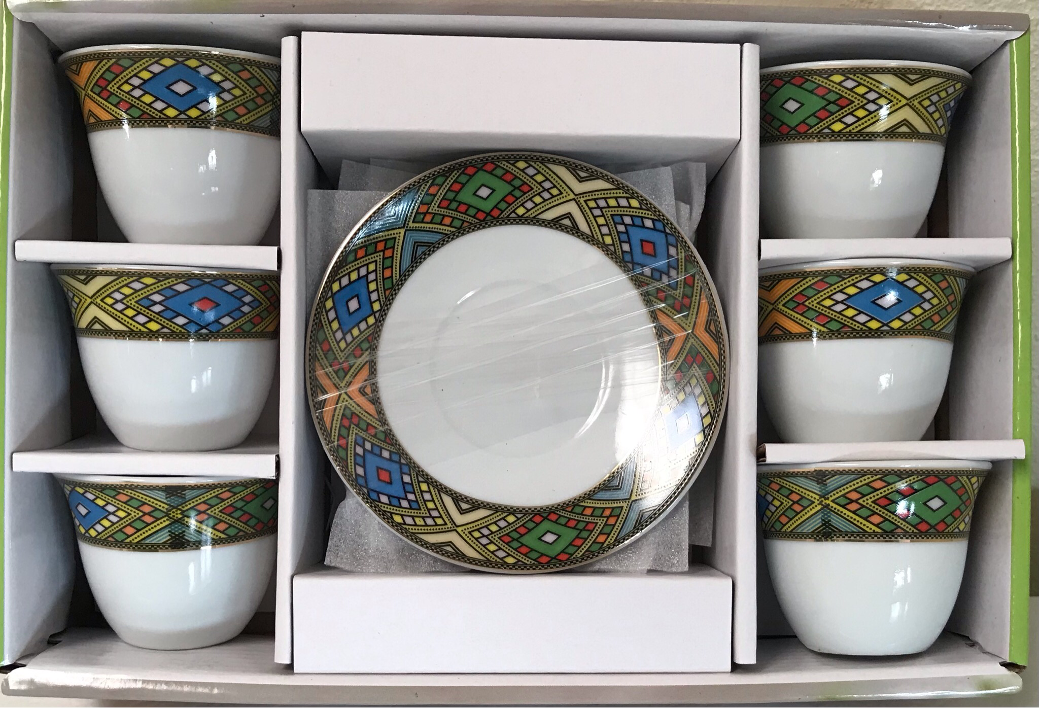 12 pcs Telet Coffee Cups & saucers Tlet ጥለት የቡና ሲኒ ከነማስቀመጫው