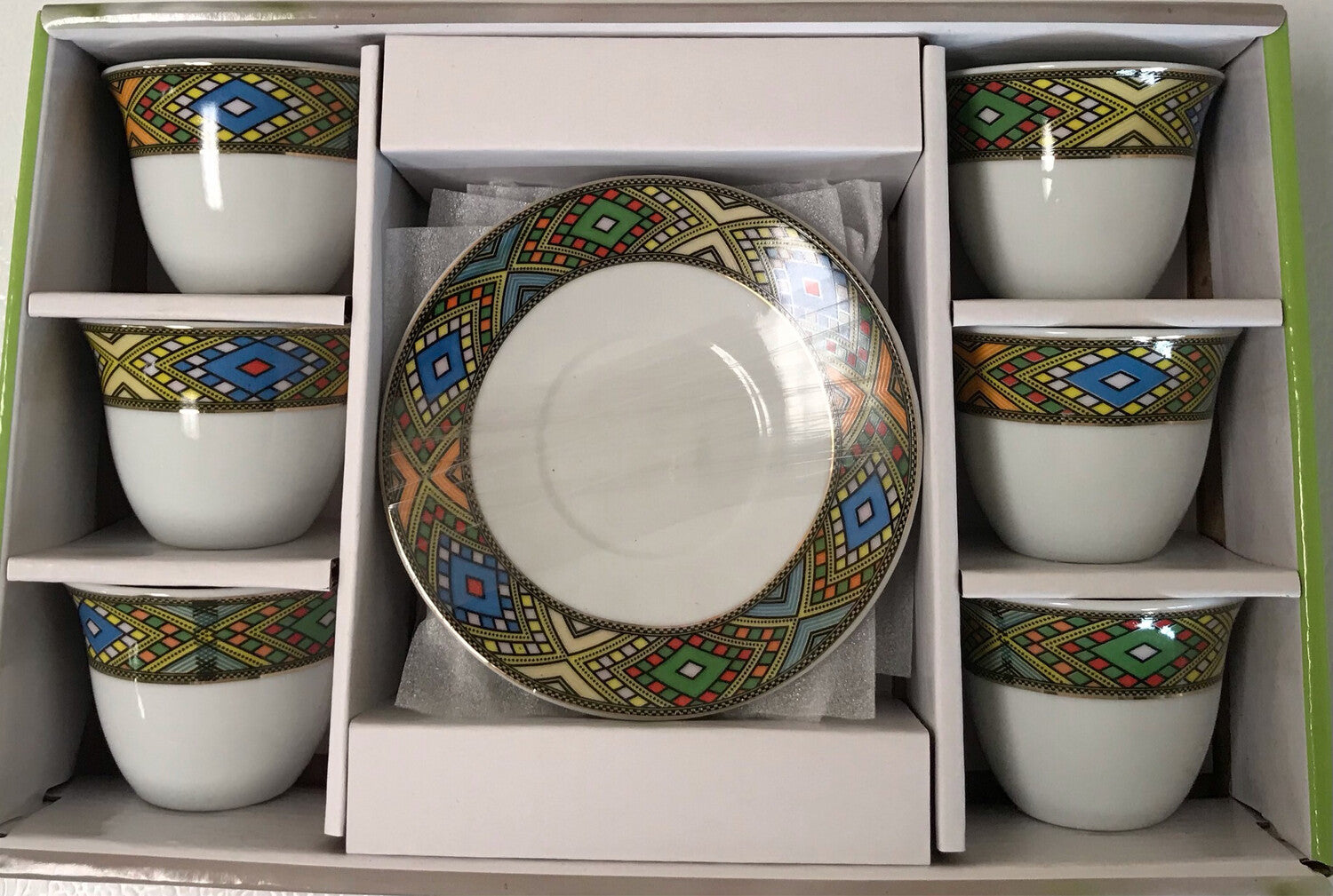 12 pcs Telet Coffee Cups & saucers Tlet ጥለት የቡና ሲኒ ከነማስቀመጫው