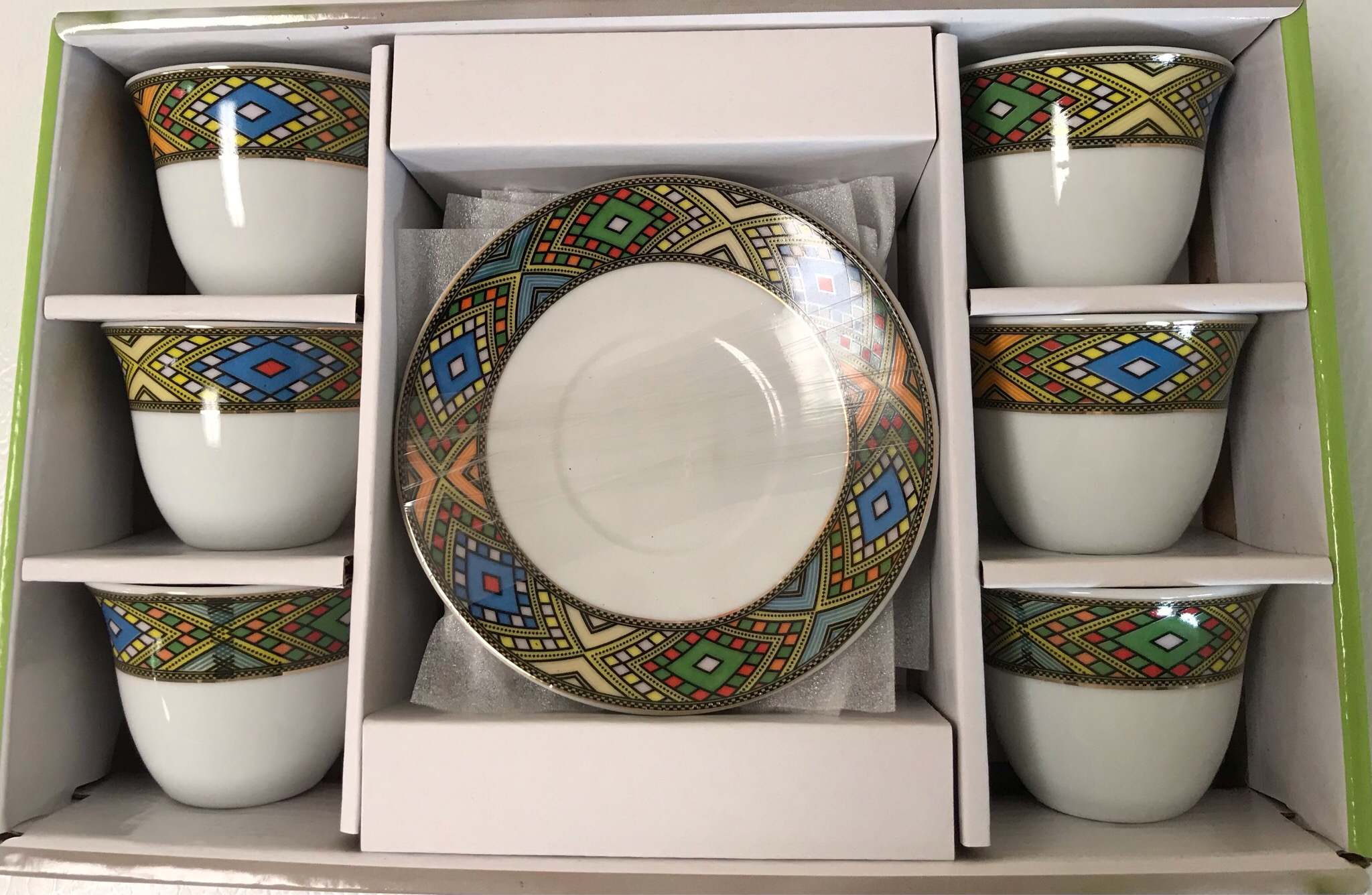 12 pcs Telet Coffee Cups & saucers Tlet ጥለት የቡና ሲኒ ከነማስቀመጫው